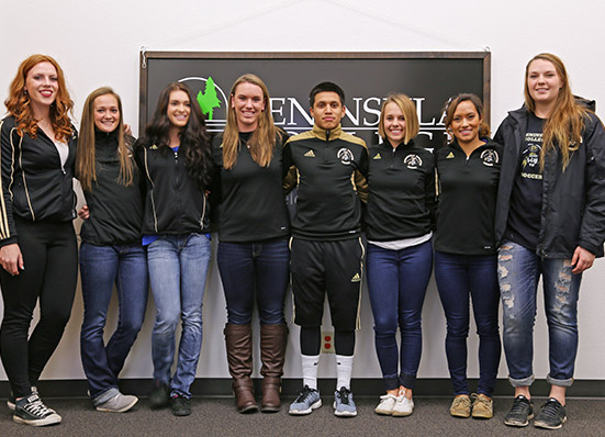 Peninsula College Soccer Players Signing Contracts