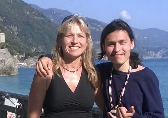 Valerie Conroy and John Pritchard III near Monterosso, Cinqueterre, Liguria, Italy, a popular hiking destination in the Northwest part of the country that literally means "five lands;" The five lands refer to the five consecutive historical coastal towns. - Photo courtesy of Valerie Conroy