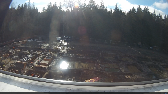 Live stream screenshot of construction on campus.