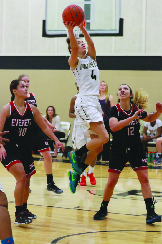 Zhara Laster soars for a layup against Everett. - Photo by Samara Francis