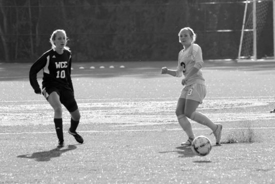 Kennady Whitehead kicking up turf on Wally Sigmar Field. - Photo by Ivan Sitohang