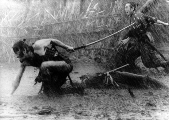 Toshiro Mifune and Seiji Miyaguchi engaged in their last with the bandits - Photo courtesy of IMDb